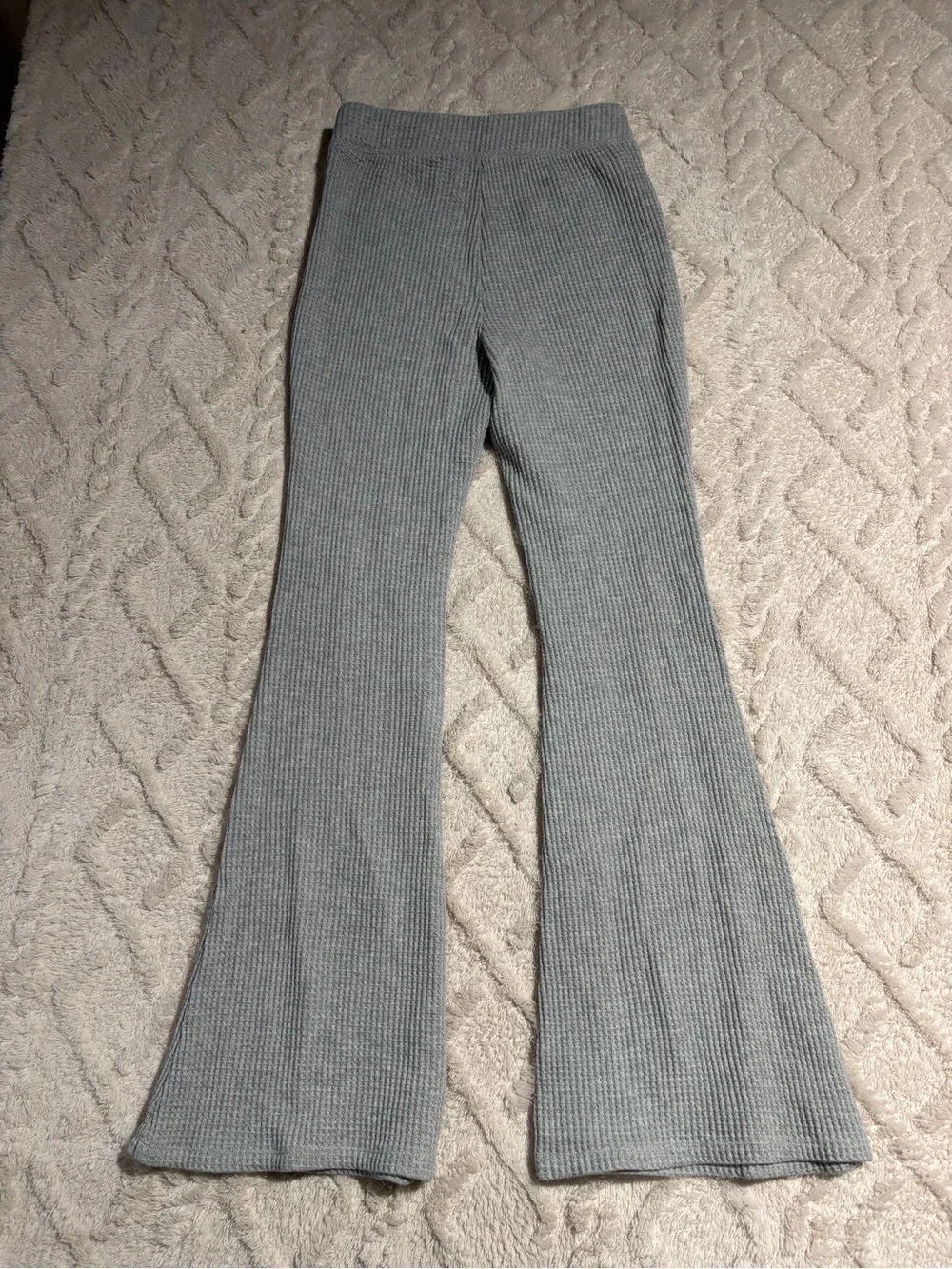 Aerie xsmall gray waffle knit pants flare